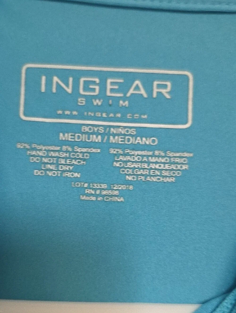 Ingear Kids Long Sleeve Active Top - Bright Turquoise